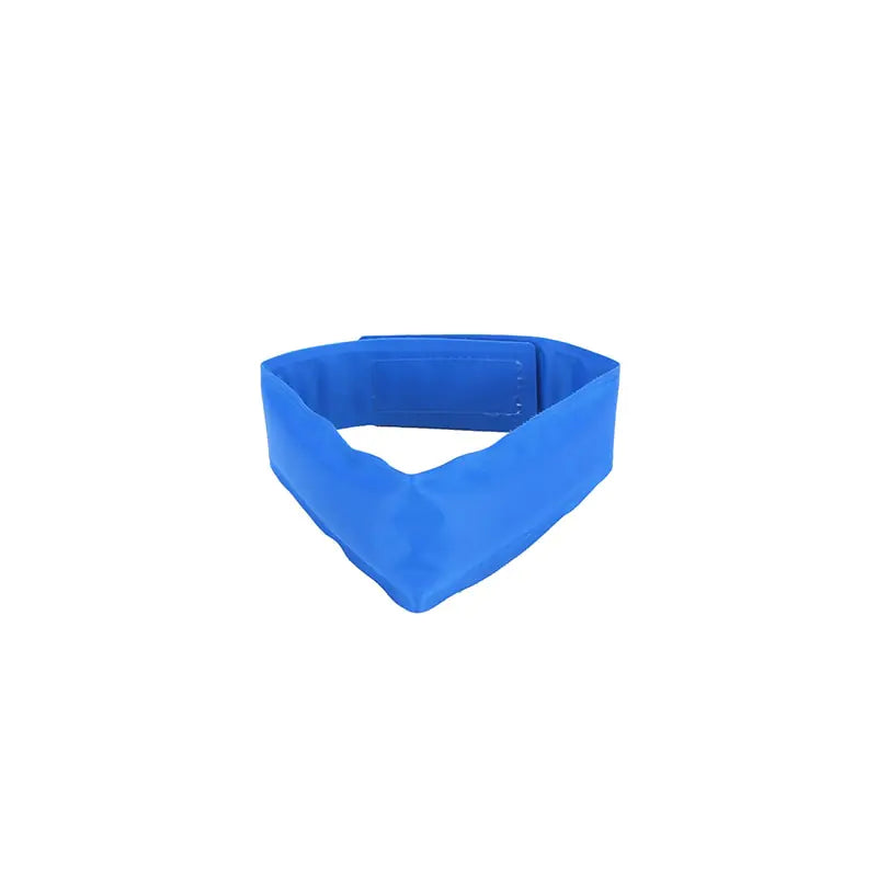 One Blue (Lake) doggy cooling collar that has been unpacked and closed. A perfect summer accessory for a dog or cat.
