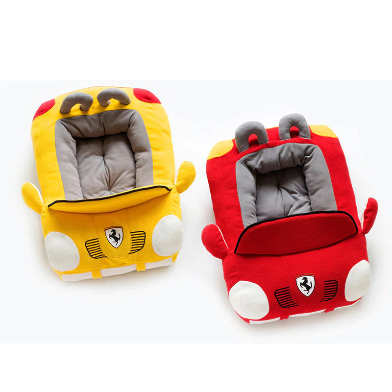 Red and yellow luxury designed pet nest provides a cozy and comfortable travel space for your pet