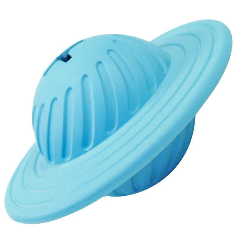 Light Blue (Sky) Natural Rubber Dog Chew Treat Dispenser. Unique frisbee design serves as a great fetch or chew toy for your doggie.