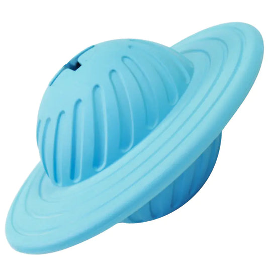 Light Blue (Sky) Natural Rubber Dog Chew Treat Dispenser. Unique frisbee design serves as a great fetch or chew toy for your doggie.