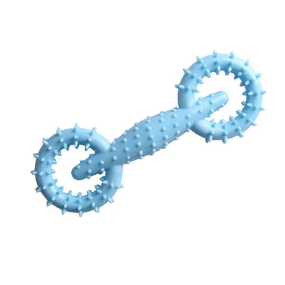 Light Blue (Sky) pup chew toy. Spiked texture helps clean teeth and improves your dog's dental hygiene.
Made of TPR Material for durability.