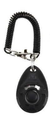 Black (Midnight) Drop-Shaped Dog Training Clicker. Ergonomic design for comfort during prolonged training sessions.