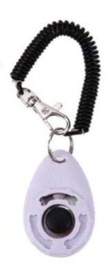 White (Pearl) Drop-Shaped Puppy Training Clicker. Ergonomic design for comfort during prolonged training sessions.