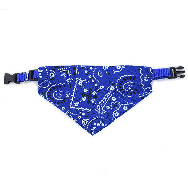 Blue (Ocean) patterned doggie bandana collar with adjustable strap and buckle. Stylish and comfortable accessory for your pet.