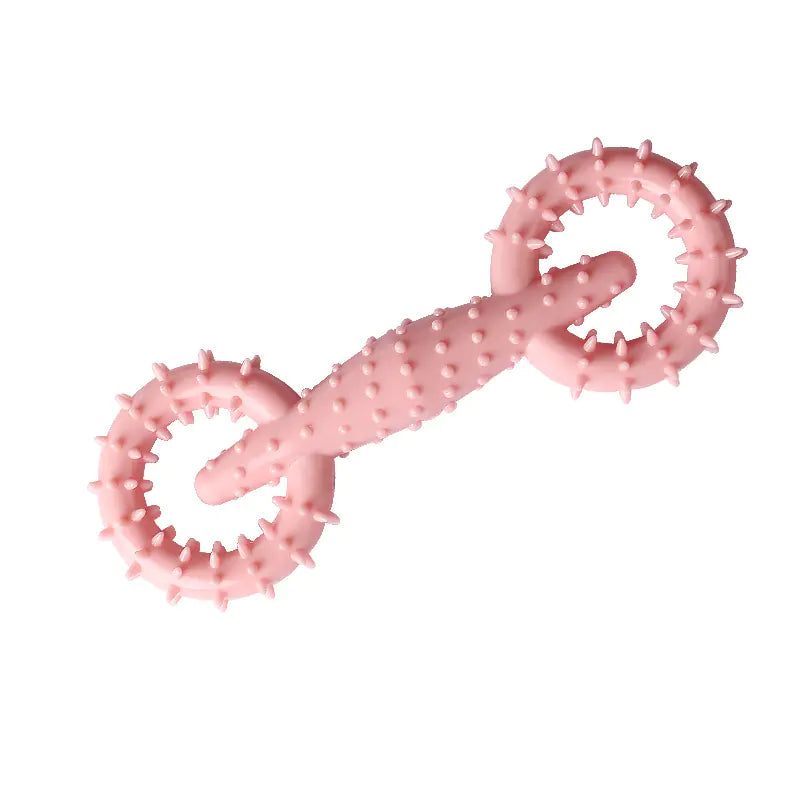 Pink (Rose) pet chew toy. Spiked texture helps clean teeth and improves your dog's dental hygiene.
Made of TPR Material for durability.